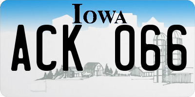 IA license plate ACK066