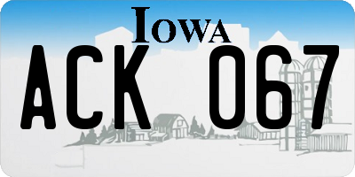 IA license plate ACK067