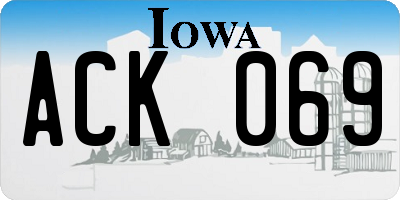 IA license plate ACK069