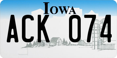 IA license plate ACK074