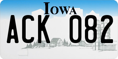 IA license plate ACK082