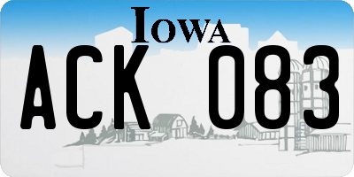 IA license plate ACK083