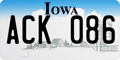 IA license plate ACK086