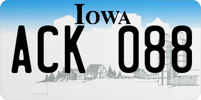 IA license plate ACK088