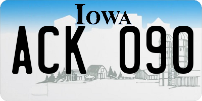 IA license plate ACK090