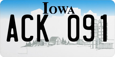 IA license plate ACK091