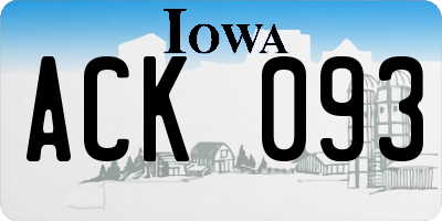 IA license plate ACK093