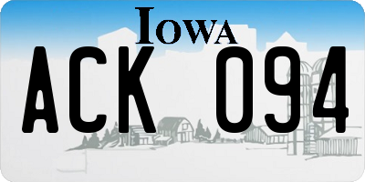 IA license plate ACK094