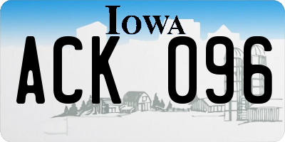 IA license plate ACK096