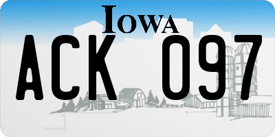 IA license plate ACK097