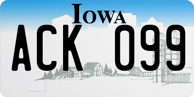 IA license plate ACK099