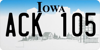 IA license plate ACK105