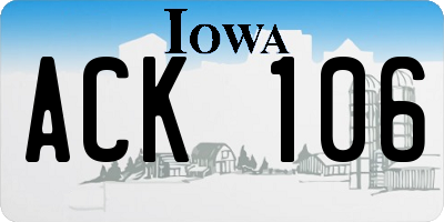 IA license plate ACK106