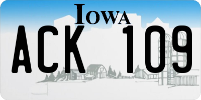 IA license plate ACK109