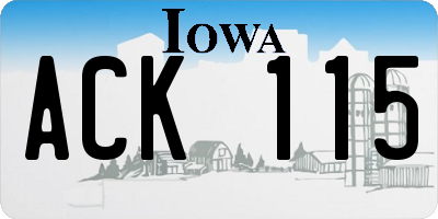 IA license plate ACK115