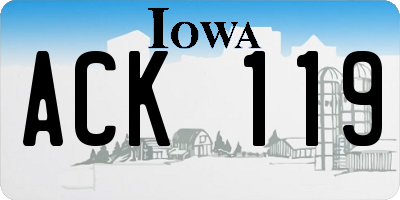 IA license plate ACK119