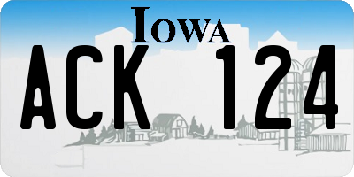 IA license plate ACK124