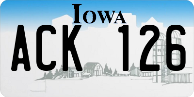 IA license plate ACK126