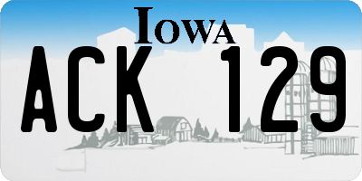 IA license plate ACK129