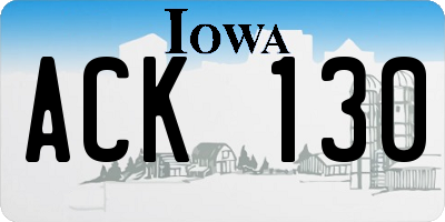 IA license plate ACK130