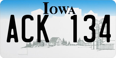 IA license plate ACK134