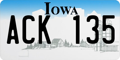 IA license plate ACK135