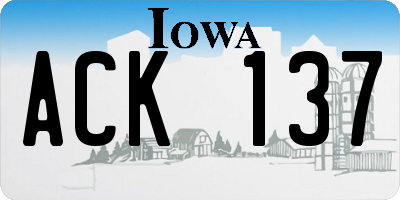 IA license plate ACK137