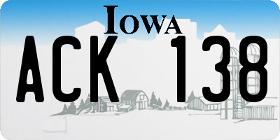 IA license plate ACK138