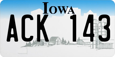 IA license plate ACK143
