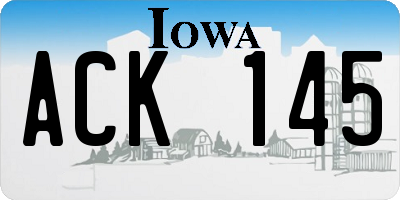 IA license plate ACK145