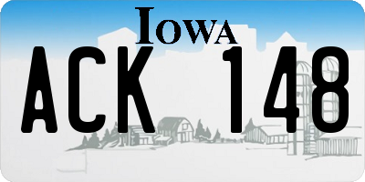IA license plate ACK148