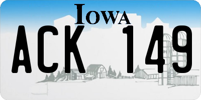 IA license plate ACK149