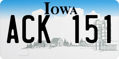 IA license plate ACK151