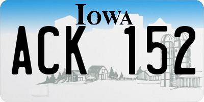 IA license plate ACK152