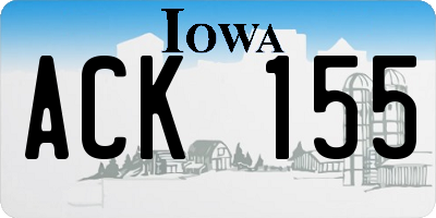 IA license plate ACK155