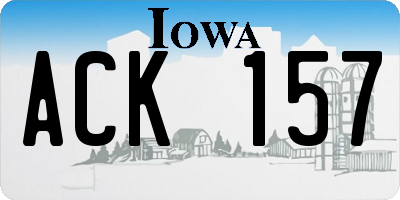 IA license plate ACK157