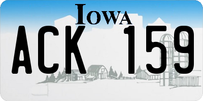 IA license plate ACK159