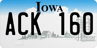 IA license plate ACK160