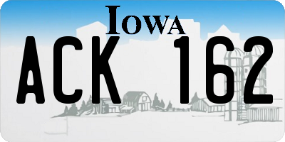 IA license plate ACK162