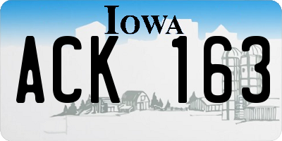 IA license plate ACK163