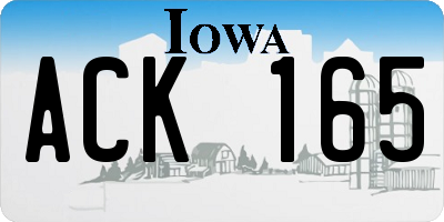 IA license plate ACK165