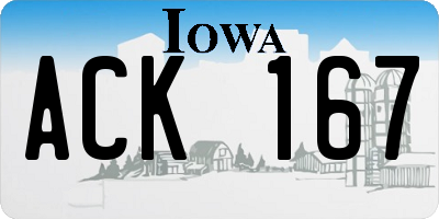 IA license plate ACK167