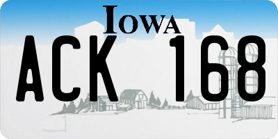 IA license plate ACK168