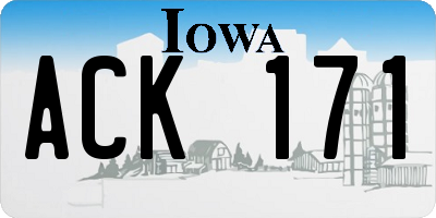 IA license plate ACK171