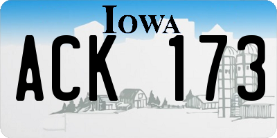 IA license plate ACK173