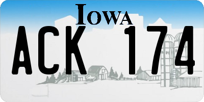IA license plate ACK174