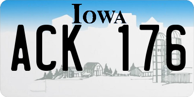 IA license plate ACK176