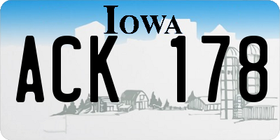 IA license plate ACK178