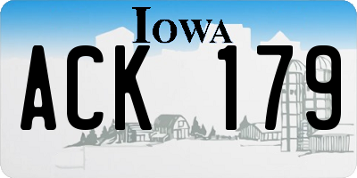 IA license plate ACK179