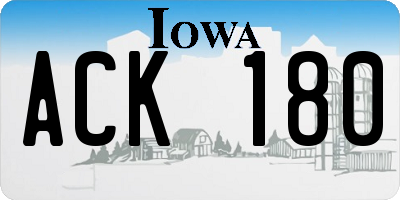 IA license plate ACK180